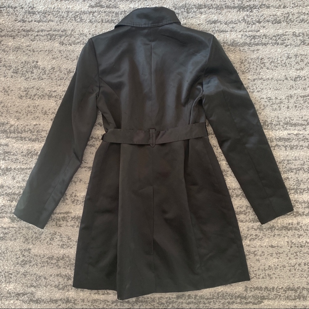 Black silky dress coat - Picture 2 of 3